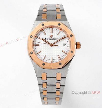 Swiss Copy Audemars Piguet Royal Oak 34mm Watch Two Tone Rose Gold Case